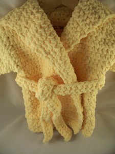 Yellow Crochet Hood Child Robe