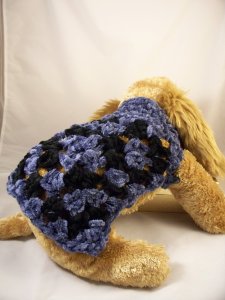 Blue Black Crochet Dog Cat Pet Sweater