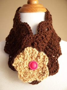 Brown Crochet Neckwarmer