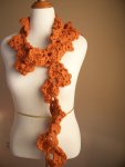 Pumpkin Orange Crochet Scarf