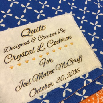 Rubber Duckie Baby Quilt & Pillow Set ~ Quilt Label