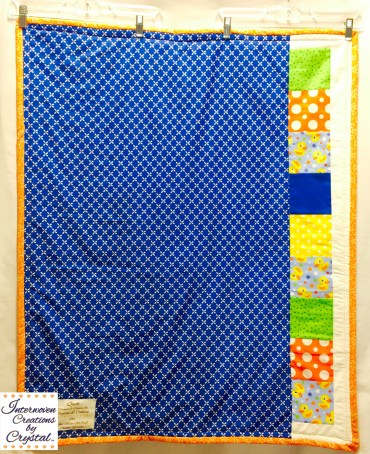Rubber Duckie Baby Quilt & Pillow Set ~ Back of Quilt