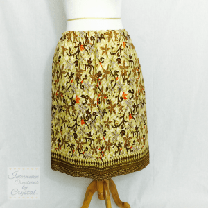 Brown Ankara Border Print Skirt